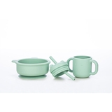 Силіконова чашка дитяча FreeOn з ручками і соломинкою м`ятна (46354) - Pampik - 3