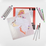 Раскраска антистресс Santi Holographic Animals серебряная 24 листа (742956) - Pampik - 3