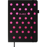 Блокнот деловой Buromax Rare А5 96 л. без линирования (черный бумага) обложка искусственная кожа розовый (BM.295422-10) - Pampik