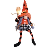 Мягкая игрушка Yes! Fun Хэллоуин Гном девочка 41 см LED метла (974481) - Pampik