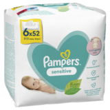 Дитячі вологі серветки Pampers Sensitive, 312 шт. (6 уп. по 52 шт.) - Pampik - 3