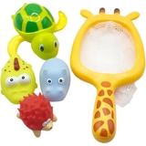 Набор игрушек для купания Bibi Toys Сачок жираф и 4 зверюшки (760790BT) - Pampik - 2