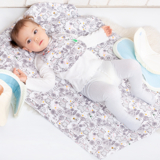 Пелюшка непромокальна Еко Пупс Eco Cotton Бегемотики-пташки, 50х70см, білий з сірим (EPG10N-5070-1) - Pampik - 6