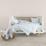 Комплект постільної білизни дитячий Home Line Зорі бязь світло-блакитний (183207) - Pampik