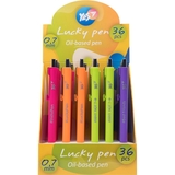 Ручка кулькова Yes Lucky Pen сині чорнила упаковка 36 шт. (411967) - Pampik