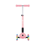 Самокат Globber Junior Foldable Lights, до 50 кг, 2+ лет, пастельно-розовый с цветами (433-210) - Pampik - 7