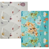 Дитячий килимок Poppet Карта світу та Гірська дорога двосторонній складний 200х150x1 см (PP028-150H) - Pampik