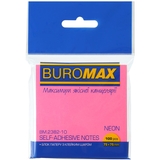Блок бумаги для заметок Buromax Neon с клейким слоем 75х75 мм 100 листов розовый (BM.2382-10) - Pampik