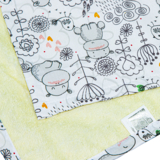 Пелюшка непромокальна Еко Пупс Eco Cotton Бегемотики-пташки, 50х70см, білий з сірим (EPG10N-5070-1) - Pampik - 2