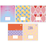 Набір зошитів Yes Smile and be happy А5 в клітинку 48 аркушів 10 шт. (767373) - Pampik