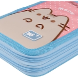 Пенал Yes Pusheen HP-01 твердый двойной голубой с персиковым (533549) - Pampik - 2