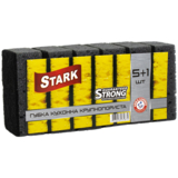 Губки кухонні Stark крупнопористі для гриля, 98х68х35 мм, 5+1 шт., чорний - Pampik