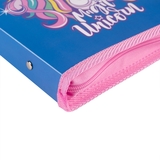 Папка для тетрадей YES Glamour пластиковая на молнии, В5, синяя (492206) - Pampik - 2