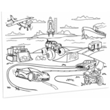 Учебный коврик Зірка Изучай-рисуй-стирай Транспорт 42х29.7 см - Pampik - 2