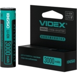 Акумулятор Videx Li-ion 18650-P із захистом 3000 mAh color box, 1 шт. (18650-P/3000/1CB) - Pampik