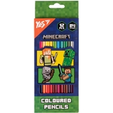 Олівці кольорові Yes Minecraft. Heroes двосторонні, 12 шт., 24 кольори (290744) - Pampik