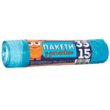Пакеты для мусора Prodom с затяжкой, 35 л, 15 шт., синий - Pampik