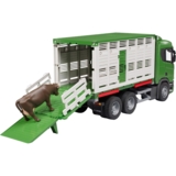 Игрушечная машинка Bruder Автомобиль Scania Super 560R для перевозки животных с коровой 1:16 (03548) - Pampik - 3