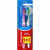 Зубна щітка Colgate Extra Clean Експерт чистоти 2 шт. рожево-салатова - Pampik