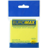 Блок паперу для нотаток Buromax Neon з клейким шаром 75х75 мм 100 аркушів жовтий (BM.2382-08) - Pampik