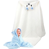 Дитячий рушник-куточок HomeBrand з вишивкою 80х80 см кремовий (60090) - Pampik - 3