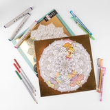 Розмальовка антистрес Santi Bright Flowers металік 24 аркуші (742954) - Pampik - 3