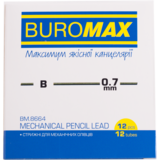 Стрижні для механічних олівців Buromax В 0.7 мм 12 шт. (BM.8664) - Pampik - 2
