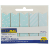 Закладки бумажные Buromax Pastel с клейким слоем 65x18 мм 100 листов голубые (BM.2332-14) - Pampik