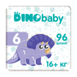 Набір підгузків на липучках Dino Baby 6 (16+кг), 96 шт. (3 уп. по 32 шт.) - Pampik