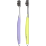 Зубна щітка Colgate High Dens Charcoal 2 шт. фіолетово-жовта - Pampik