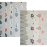 Дитячий килимок Poppet Літаюче слоненя та Ніжні хмаринки двосторонній складний 200х150x1 см (PP025-150H) - Pampik