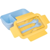 Ланч-бокс Yes Fusion с принадлежностями, желто-голубой, 850 мл (708168) - Pampik - 2