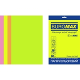Набор цветной бумаги Buromax Euromax Neon А4 20 листов 4 цвета (BM.2721520E-99) - Pampik