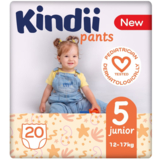 Підгузки-трусики Kindii Pants розмір 5 Junior (12-17 кг) 20 шт. - Pampik