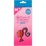 Карандаши цветные Yes Barbie двухсторонние, 12 шт., 24 цвета (290747) - Pampik