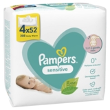 Дитячі вологі серветки Pampers Sensitive, 208 шт. (4 упаковки по 52 шт.) - Pampik - 2