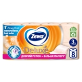 Туалетний папір Zewa Deluxe Персик тришаровий, 8 рулонів - Pampik