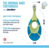 Детская зубная щетка Jordan Step By Step, 0-2 года, экстрамягкая, зеленый с синим (6220100) - Pampik - 2