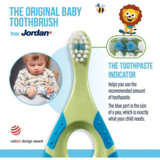 Детская зубная щетка Jordan Step By Step, 0-2 года, экстрамягкая, зеленый с синим (6220100) - Pampik - 6