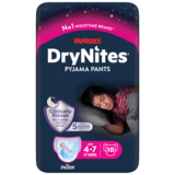 Підгузки-трусики для дівчаток Huggies DryNites 4-7 років (17-30 кг), 10 шт. - Pampik