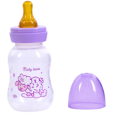 Пляшка з латексною соскою Baby Team 0+, 125 мл, фіолетовий (1300) - Pampik - 2