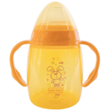 Поильник Baby Team з силіконовим спаутом і ручками, від 6 міс., 250 мл, помаранчевий (5004) - Pampik