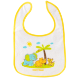 Слюнявчик-нагрудник на липучках Baby Team Зверята, желтый (6506) - Pampik