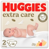 Підгузки на липучках Huggies Extra Care 2 (3-6 кг), 58 шт. - Pampik