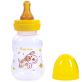 Пляшка з латексною соскою Baby Team 0+, 125 мл, жовтий (1 300) - Pampik - 2