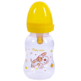 Пляшка з латексною соскою Baby Team 0+, 125 мл, жовтий (1 300) - Pampik