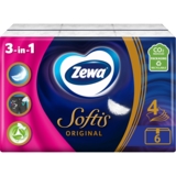 Носові хустки Zewa Softis Original чотиришарові, 6 уп. по 9 шт. - Pampik