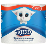 Двошаровий туалетний папір Диво Soft, 4 рулони - Pampik
