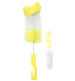 Йоржик для миття пляшечок та сосок Lindo, з поролоном, жовтий (РК 014-А) - Pampik