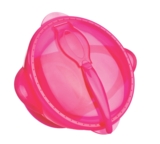 Тарілка на присосці Nuby з кришкою і ложкою, рожевий (5419pnk) - Pampik